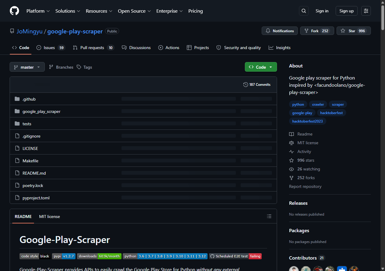 The open-source google-play-scraper library
